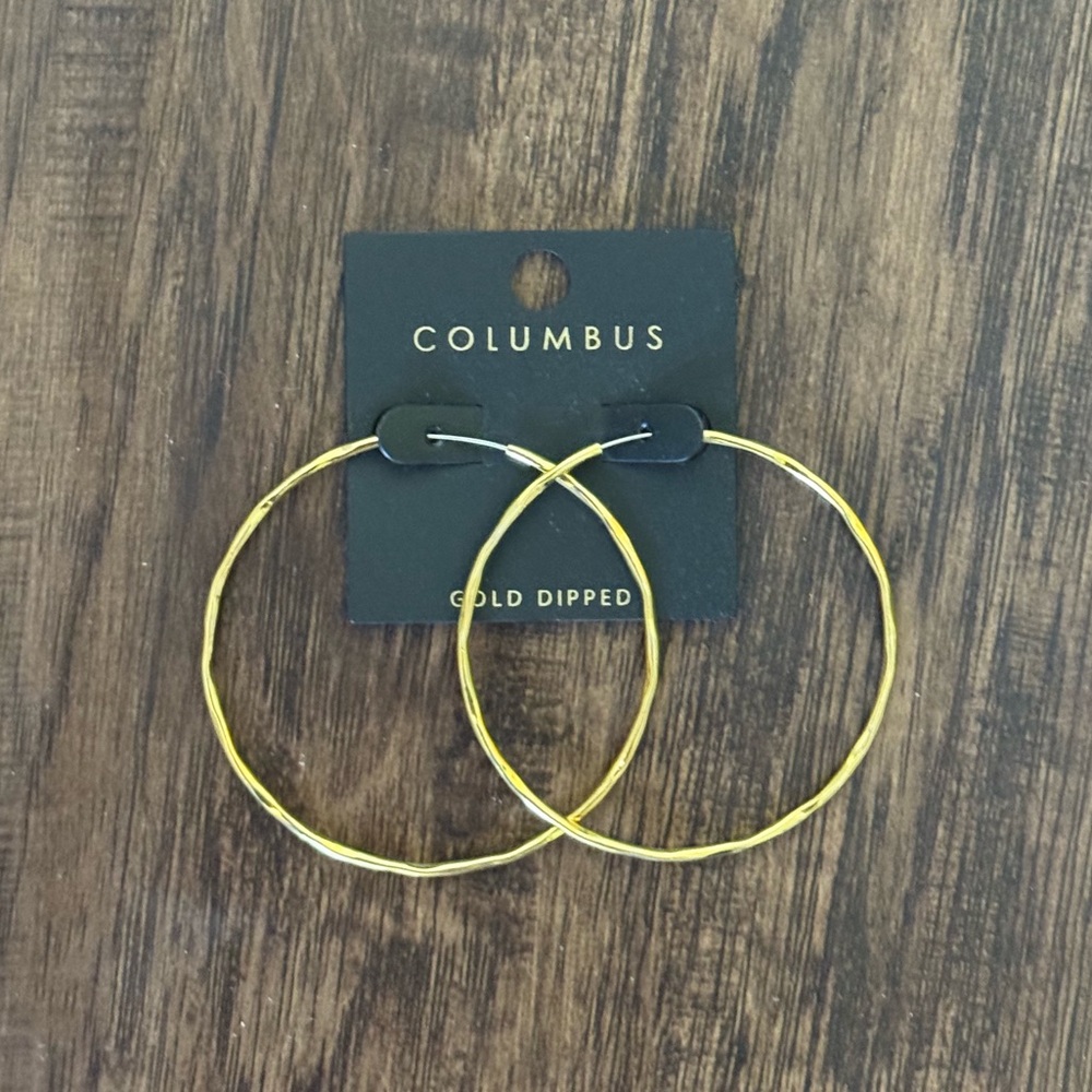 Columbus gold dipped hoop earring
